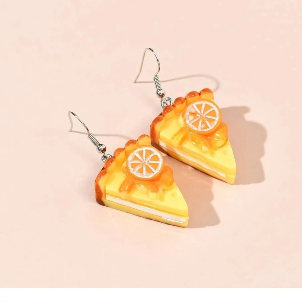 Orange and Yellow Pie Slice Earrings